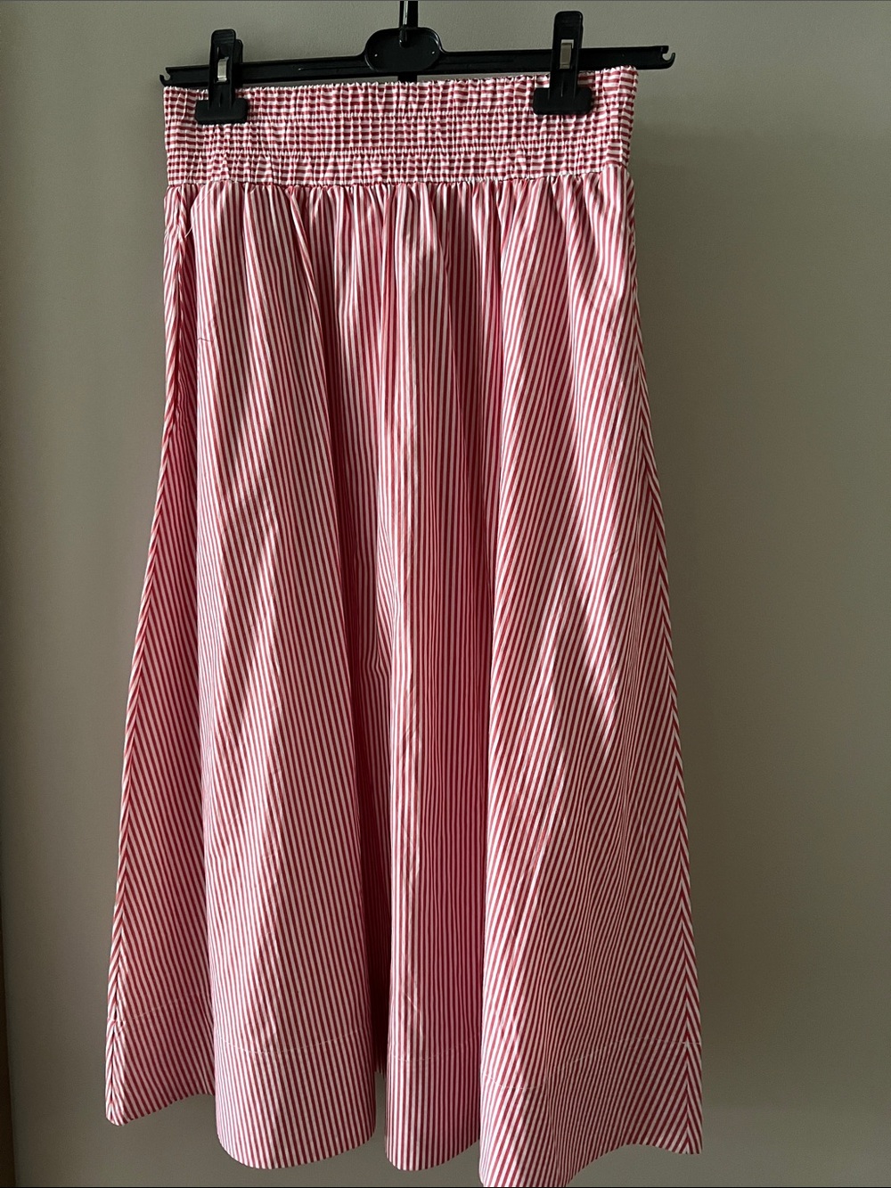 Bailey 44 Red & White Striped A-Line Maxi Skirt S